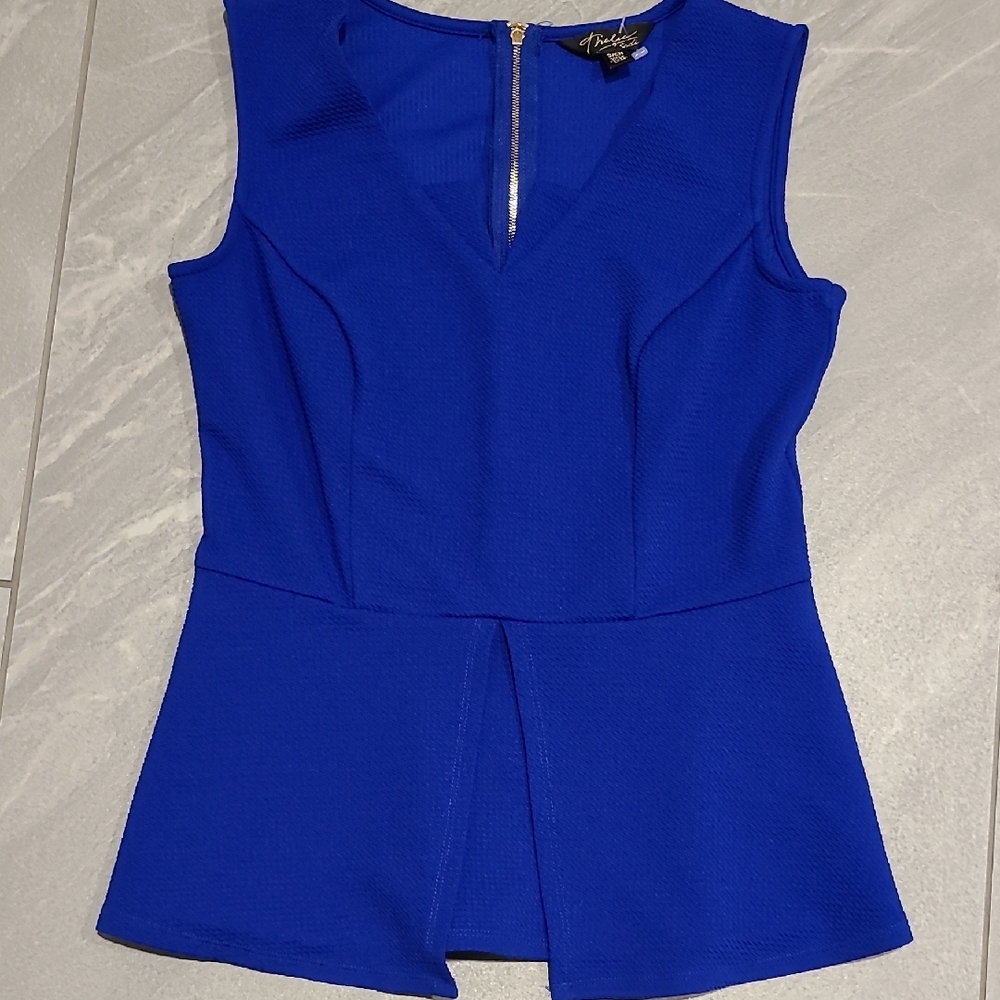 Thalia Sodi Royal Blue Knit Top Size S/CH